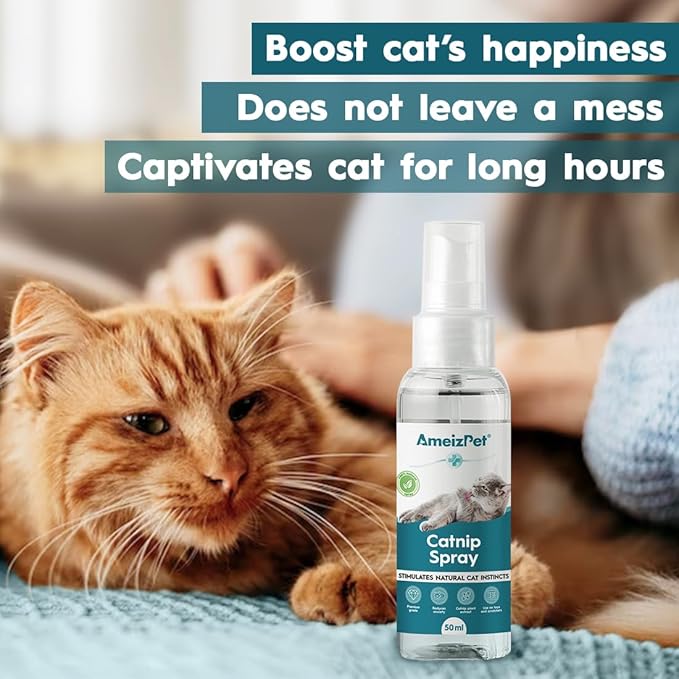 Catnip Spray for Cats, Cat Scratching Sprays, Transparent Cat & Kitten Behaviour Spray 50 ml (1.69 Oz)-Mewly Pet
