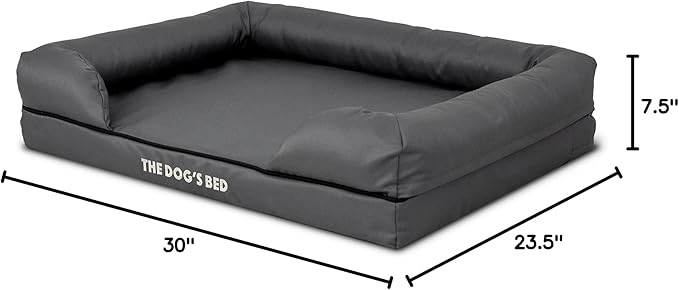The Dog’s Bed Medium Oxford Grey 30x23.5, Memory Foam, Pain Relief: Arthritis, Hip & Elbow Dysplasia, Post Surgery, Lameness, Supportive, Calming, Waterproof Washable Cover, Veterinary Approved-Mewly Pet