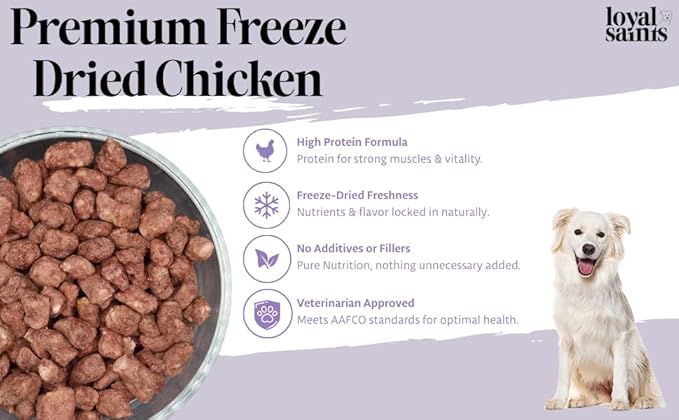 Freeze Dried Raw Dog Food - Premium Chicken Flavor with High Protein & Grain Free Dog Food for Small or Large Breeds and Picky Eaters - Versatile as Meal Topper, Pet Snack & Treats, 14 Oz-Mewly Pet