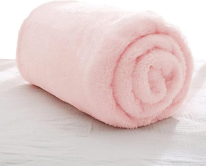 Exclusivo Mezcla Plush Fuzzy Fleece Throw Blanket, Super Soft, Fluffy and Warm Blankets for Couch, Bed, All Season Use (40x50 Inches, Light Pink)