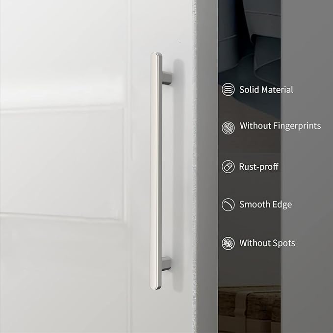 10 Pack 7.5 Inch(192mm) Kitchen Cabinet Handles Brushed Satin Nickel Cabinet Pulls Kitchen Cabinet Hardware Drawer Pulls for Cupboard Wardrobe