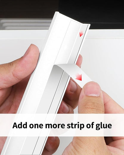 5 Pack 6 inch self Adhesive Cabinet pulls Adhesive Cabinet Handles Finger pulls for cabinets Drawer pulls Warm White Stick on Handles Concealed Finger pulls for Cabinet Edge Seam Flat Handles