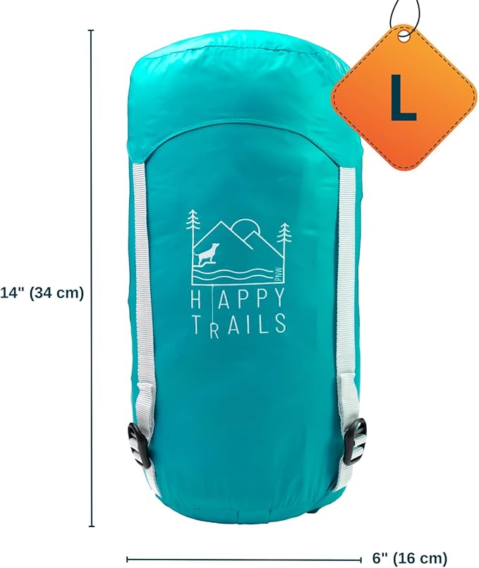 Ultralight Dog Sleeping Bag Backpacking—Outdoor Dog Bed for Hiking—Backpacking Gear for Dogs—Dog Hiking Gear—Dog Camping Gear—Packable Sleeping Bag for Dogs—Dog Travel Bed (Glacial Blue | Large)-Mewly Pet