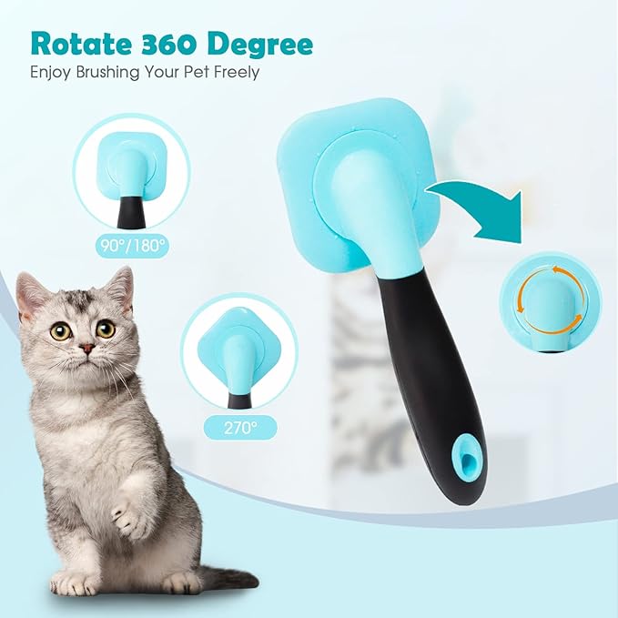 Slicker Brush, Dog Brush Gently Cleaning Pin Brush for Shedding Dog Hair Brush for Small Dogs Puppy Yorkie Poodle Rabbits Cats-Mewly Pet