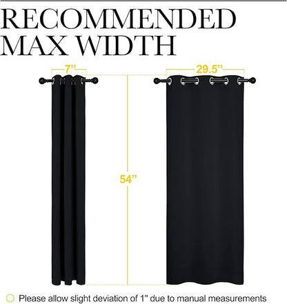 NICETOWN Blackout Draperies Window Curtain Panels, Autumn/Winter Thermal Insulated Solid Grommet Blackout Curtains/Drapes for Cafe (Set of 2, 34 inches by 54 inches, Black)