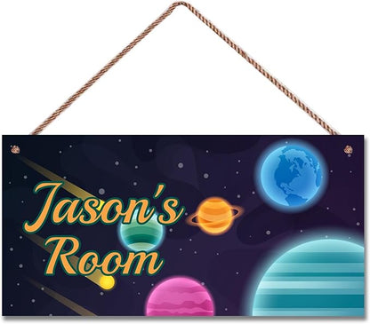 Personalized Fantasy Decor for Boys Room Outer Space Theme Room Decor for Little Man Cave,Stars Wall Art Decor for Kids Room Boys Bedroom Comet Nursery Playroom