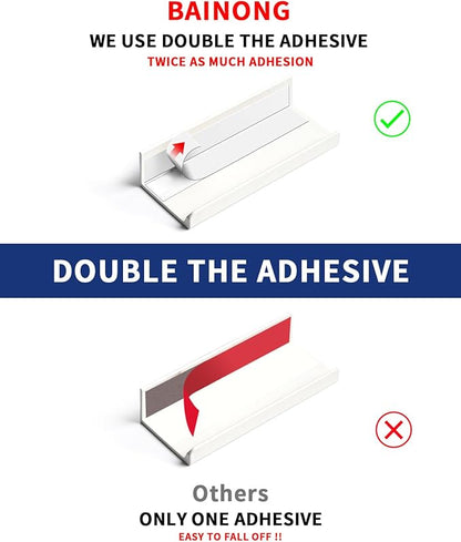 5 Pack 8 inch self Adhesive Cabinet pulls Adhesive Cabinet Handles Drawer pulls Warm White Stick on Finger pulls Concealed Finger pulls for cabinets Seam Handles Edge Flat