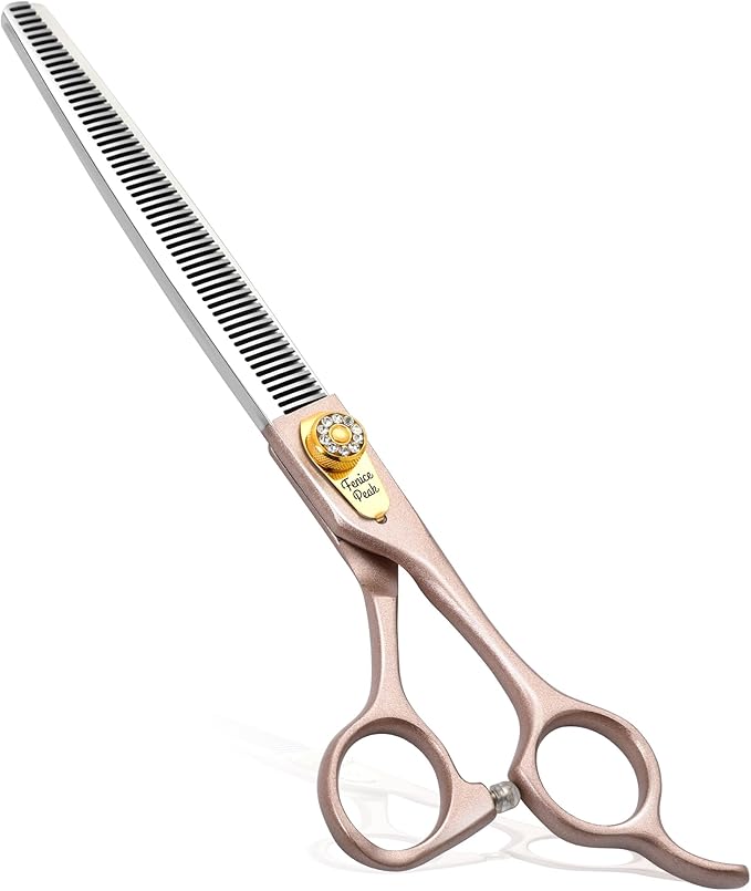 Fenice Peak Professional Thinning Scissors for Dog Cat 7/7.5'' Pet Grooming Scissors 440C Stainless Steel Thinning Shears for Dogs 50/56 Teeth-Mewly Pet