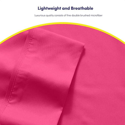 King Size Bed Sheets - 6 Piece 1500 Supreme Collection Fine Brushed Microfiber Deep Pocket King Sheet Set Bedding - 2 Extra Pillow Cases, Great Value, King, Fuschia