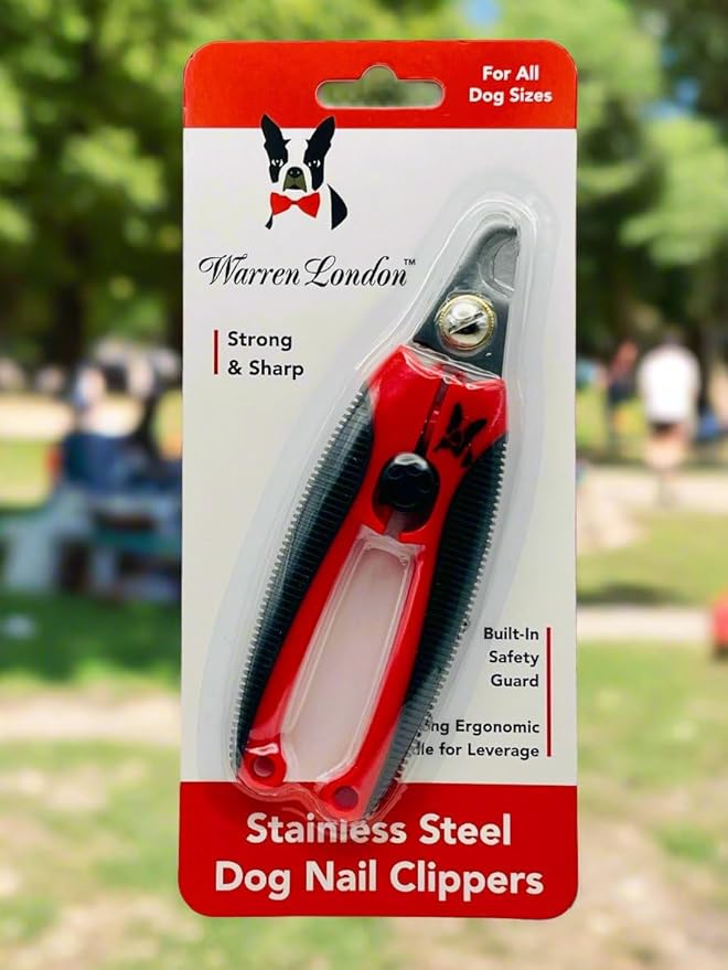 Warren London Dog Nail Clippers – Large Breed Nail Trimmer with Stainless Steel Blade, Safety Guard & Non-Slip Handle | Professional Grooming Tool for All Dog Sizes-Mewly Pet