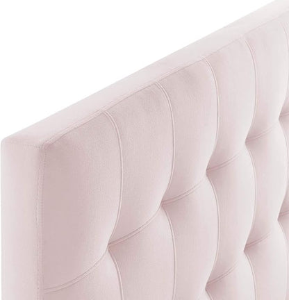 Modway Lily Biscuit Tufted Twin Performance Velvet Headboard, Pink