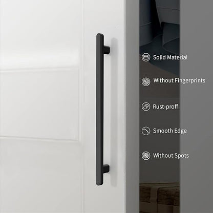 10 Pack 10 Inch(254mm) Kitchen Cabinet Handles Matte Black Cabinet Pulls Kitchen Cabinet Hardware Drawer Pulls for Cupboard Wardrobe