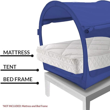Alvantor Bed Canopy Bed Tents Dream Tents Privacy Space Twin Size Sleeping Tents Indoor Pop Up Portable Frame Curtains Breathable Grey Cottage (Mattress Not Included) Reducing Light