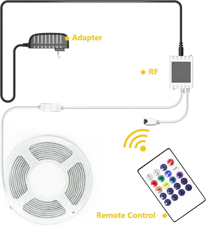phopollo COB LED Strip Lights, Multi-Color 576 LEDs/m High Density Flexible 24V Led Lights with RF & App Control, LED Lights for Bedroom, Kitchen, Cabinet Lighting-16.4ft