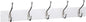 Amazon Basics Rectangular Farmhouse Wall-Mounted Coat Rack with Storage Hooks, 5 Hooks, White