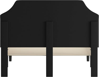 Flash Furniture Brighton Queen Size Tufted Upholstered Platform Bed in Black Fabric