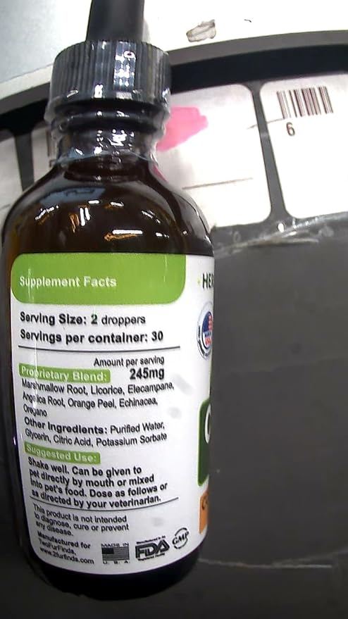 Kennel Cough Herbal Drops for Dogs & Cats - Cough Relief - Throat Soother - Dry and Wet Pet Cough - Made in US - 2 Fl Oz-Mewly Pet