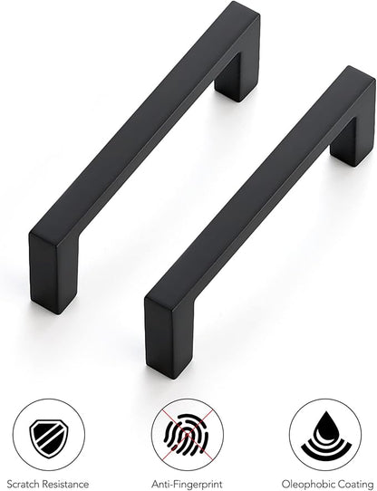 Ravinte 30 Pack Matte Black Cabinet Pulls, 3 Inch (76mm) Hole Center Slim Kitchen Handles, Square Drawer Pulls for Cabinets & Cupboards, Hardware
