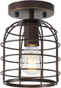 Create For Life® Industrial Vintage Flush Mount Ceiling Light,Oil Rubbed Bronze Semi Flush Mount Ceiling Lamp Fixture for Hallway Stairway Kitchen Garage, E26,1 Pack