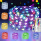 24 Multi Color Changing Fairy Lights USB Powered with Remote Control, 33ft 100 RGB LED Bright Silver Wire Starry String Lights for Christmas Tree, Wedding Party, Indoor, Garden, Bedroom Holiday Décor