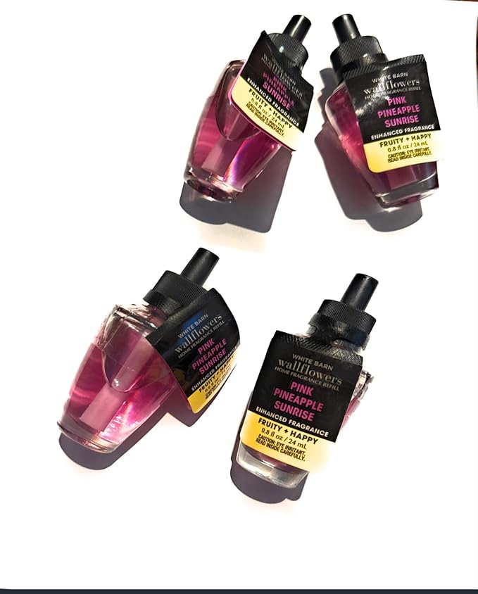 Bath & Body Works WallFlowers Fragrance Refill 0.8 Oz 4 Pack (Pink Pineapple Sunrise)