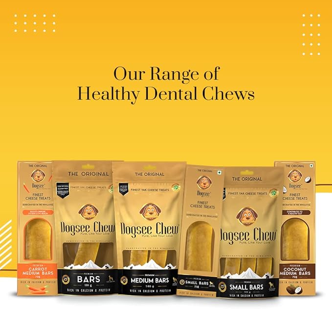 Dogsee Original Himalayan Yak Chews for Dogs (Medium - 2 Bars) | 100% Natural | Dog Treats Healthy | No Grain, No Gluten | for Teeth Cleaning-Mewly Pet