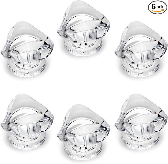 MroMax 6pcs Tiny Pull Handle Triangle Acrylic Mini Knob 19mm Diameter Clear Shiny Knob Cute Decoration for Jewelry Box, Gift Case and Makeup Box