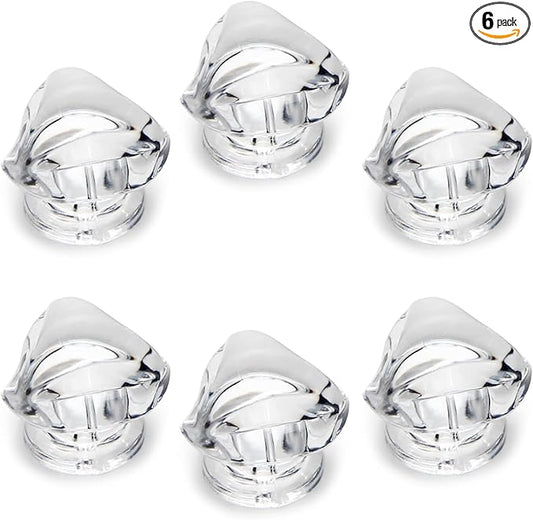 MroMax 6pcs Tiny Pull Handle Triangle Acrylic Mini Knob 19mm Diameter Clear Shiny Knob Cute Decoration for Jewelry Box, Gift Case and Makeup Box