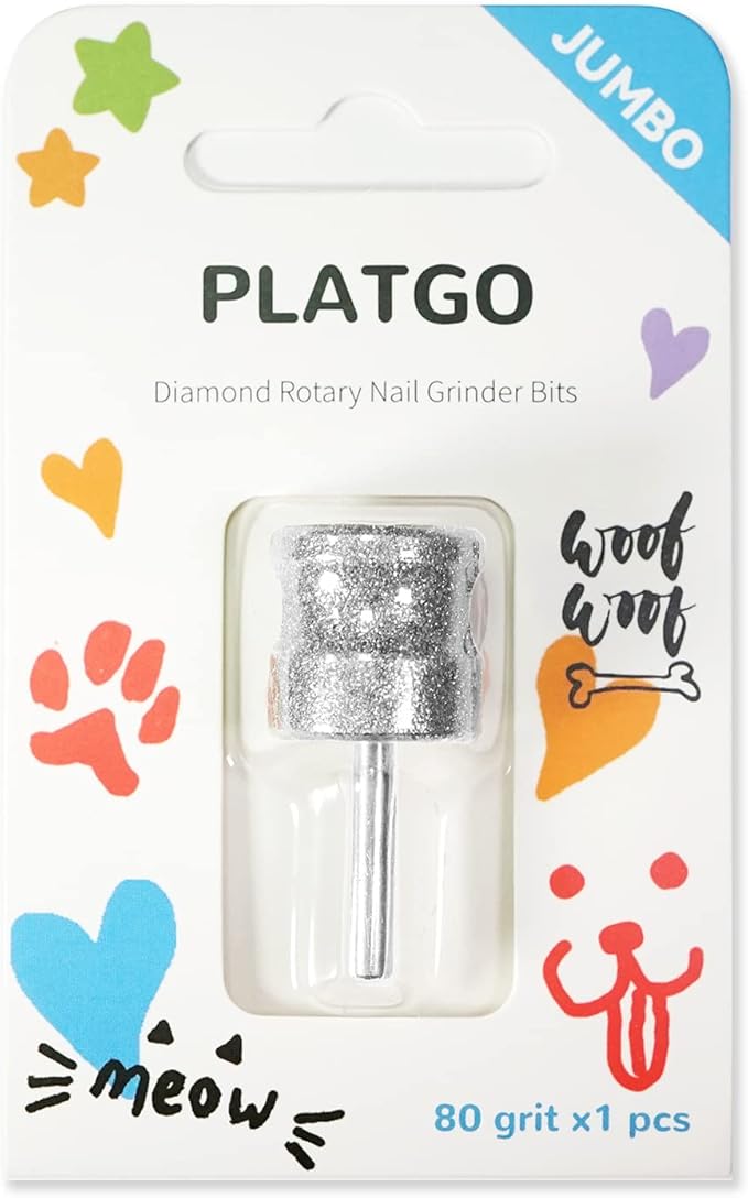 Diamond Dremel Dog Nail Grinder Bit, Dremel Nail Grinder for Pets, Faster Jumbo Dremel Diamond Bit for Dog Nails, 1/8'' Dremel Dog Nail Grinder Attachment, Dog Nail Grinder for Animals Nail Care-Mewly Pet