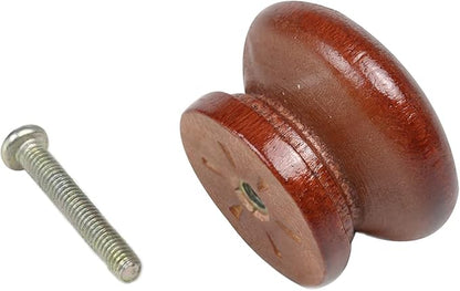10Pack Round Wood Drawer Knobs Red Brown Finished Mushroom Shaped Kitchen Cabinet Pulls Handles Hardware for Kitchen Cabinets Furniture Dresser Wardrobe Cupboard Drawer Pulls Knobs