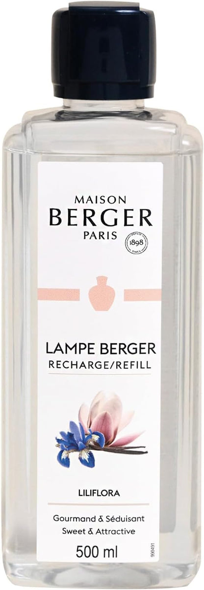 Maison Berger - Liliflora - Lampe Berger Fragrance Refill Oil for Home Diffusers - Luxury Air Freshener with Magnolia, Orange Blossom & Vanilla Notes - 16.9 Fl Oz (500ml)