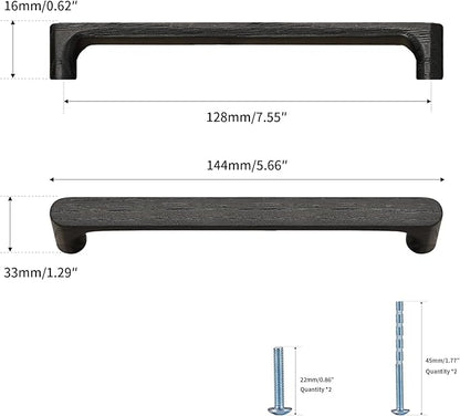 Black Round 5 in 4 pcs Wooden Drawer Pulls Handle pulls for cabinets Kitchen Cabinet Drawer pulls Cabinet Door Pull