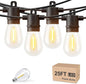 Svater Outdoor String Lights LED 25 FT, Patio Lights for Outside Waterproof IP65 with Shatterproof LED Bulbs, Cafe Bistro Backyard Balcony Hanging Light Warm White