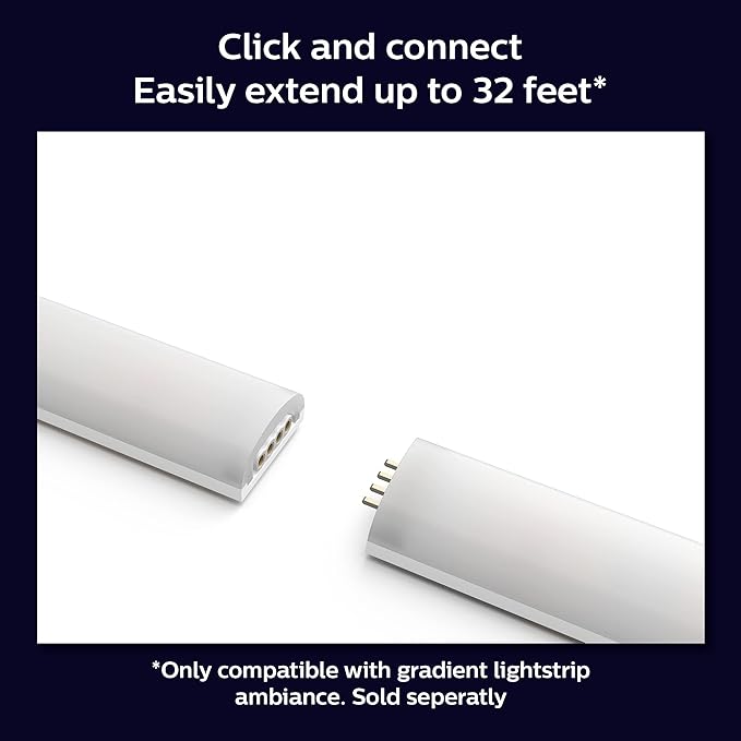 Philips Hue Indoor 3-Foot Smart LED Light Strip Extension - Flowing Multicolor Effect - Requires Base Kit - 1 Pack - Control with Hue App - Works with Alexa, Google Assistant and Apple HomeKit