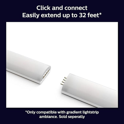 Philips Hue Indoor 3-Foot Smart LED Light Strip Extension - Flowing Multicolor Effect - Requires Base Kit - 1 Pack - Control with Hue App - Works with Alexa, Google Assistant and Apple HomeKit
