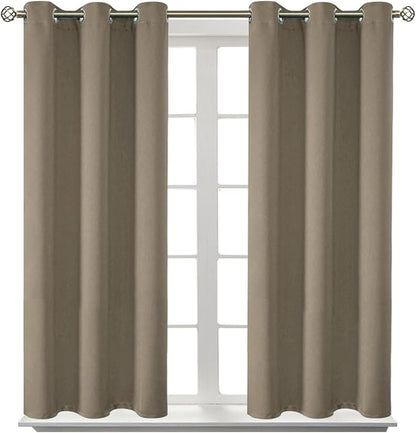BGment Room Darkening Curtains 54 Inches Long - Grommet Thermal Insulated Drapes Window Treatment Curtains for Bedroom, 2 Panels, 38 x 54 Inch, Cocoa