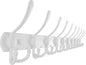 Dseap Coat Rack Wall Mount - 38” Long 10-Tri-Hooks Heavy Duty Coat Hanger Rail Wall Hooks for Hanging Coats Hats Clothing Clothes Purse Mudroom Entryway, White