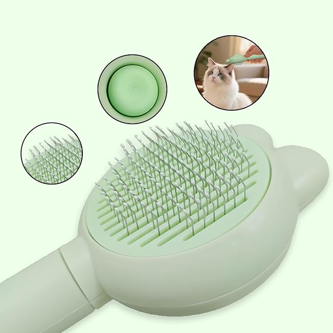 Zoocozy Cat Brush for Shedding, Dog Deshedding Brush, Pet Hair Removal Tool for Puppy Pitten(Green)-Mewly Pet