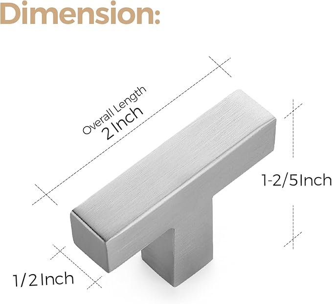 Ravinte 20 Pack 2 inch Length Square Cabinet Pulls Brushed Nickel Stainless Steel Kitchen Drawer Pulls Cupboard Handles Cabinet Handles