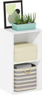 Furinno PASIR Book Shelf, 2-Tier Modern Bookshelf, Open Shelves Bookcase 9" x 12" x 21", for Living Room, Bedroom, Home Office, White