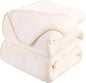 HOZY Soft Blanket Travel Size Fleece Warm Fuzzy Throw Blankets for The Bed Sofa Lightweight 350GSM Ivory 50"*61"