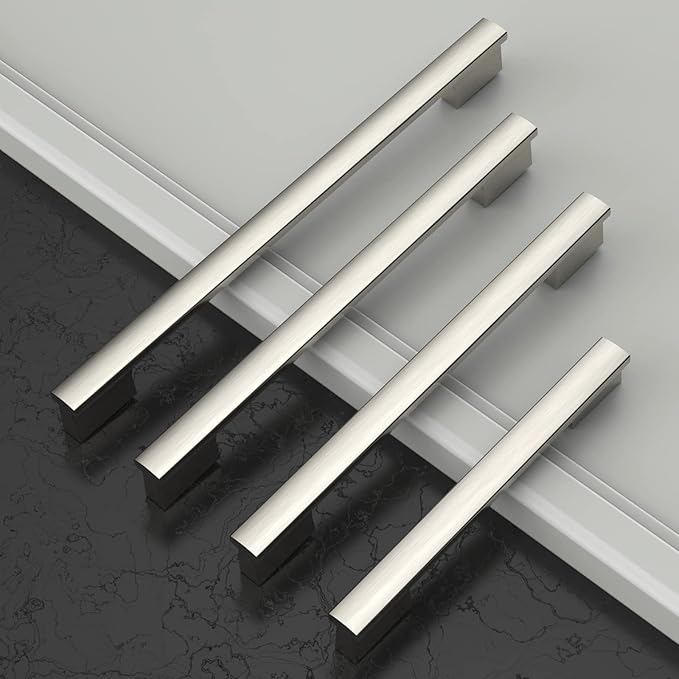 Asidrama 10 Pack 9 Inch(228mm) Brushed Satin Nickel Kitchen Cabinet Handles, Cabinet Pulls Kitchen Cabinet Hardware for Cupboard Drawer Pulls