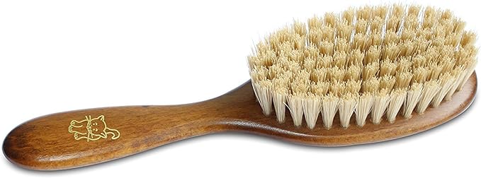 Mars Coat King Bristle Cat Hair Brush Deshedding Tool - Pet Grooming Supplies for Furry, Shaggy, Loose Hair in all Breeds, Wooden Handle for Thick Coats - ¾" Bristles, 2" Wide Head-Mewly Pet