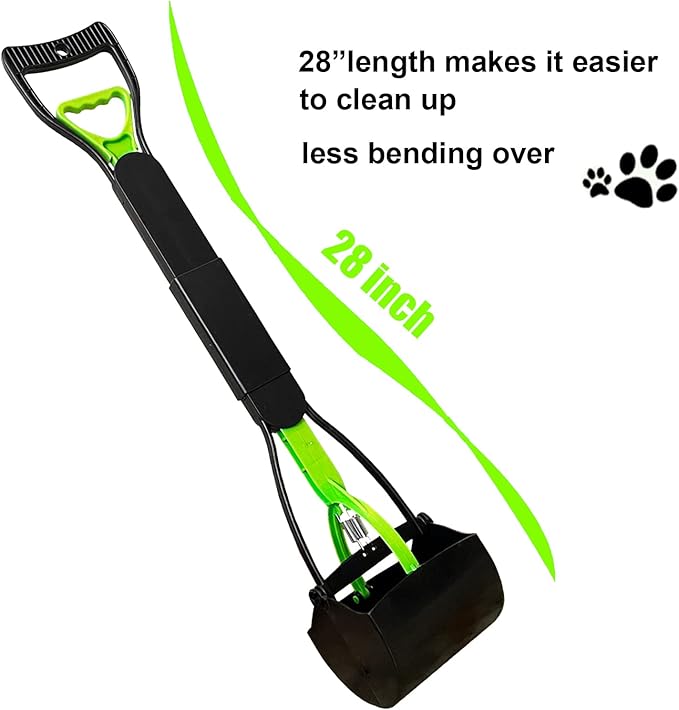 28" Large Pooper Scooper for Dogs, Heavy Duty Poop Scooper for Large Medium & Small Dog, Pet Dog Pooper Scooper for Grass & Gravel Pick Up-Mewly Pet