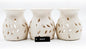 Hosley Elegant Ceramic Oil Warmers with Leaf Pattern and Speckle Design 4.5 Inches High Tealight Compatible for Aromatherapy and Home Decor Set of 3