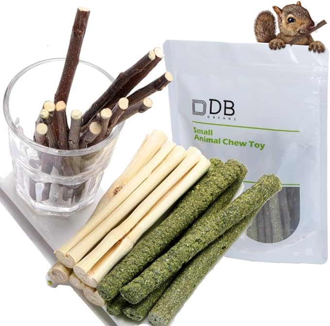 600g Guinea Pig and Rabbit Chew Toys - Sweet Bamboo and Timothy Apple Sticks for Healthy Teeth and Relaxation - Natural and Safe Guinea Pig Chew Toys-Mewly Pet