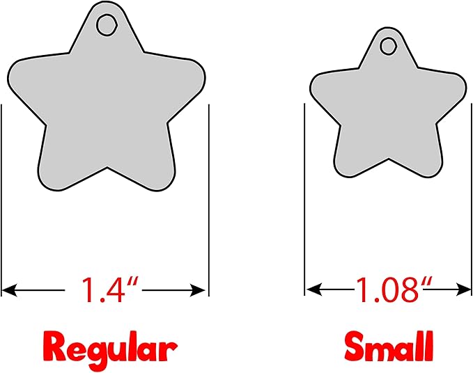 Personalized Dog Tag with 5 Lines of Custom Deep Engraved Durable Stainless Steel Pet ID Name Tag Designer Regular Size Star-Mewly Pet