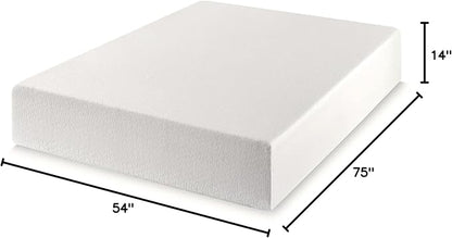 Best Price Mattress 14" Signature Green Tea Memory Foam Mattress, Full, White