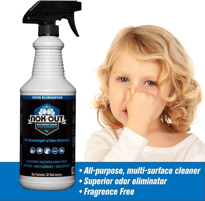 NOK OUT Odor Remover, Pet Deodorizer and Cleaning Spray, Made in the USA, 32 Fluid Ounce Spray-Mewly Pet