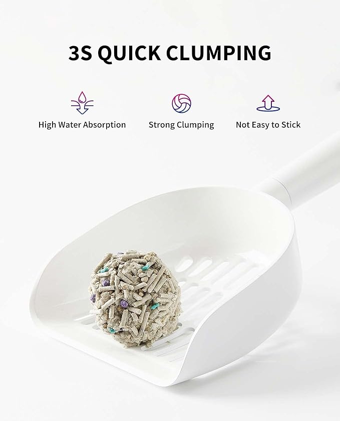 PETKIT Mixed Cat Litter Fast Clumping,Flushable,Ultra Absorbent, 100% Natural Ingredients Litter,Water Dissolvable,Really Dust-Free,Low Tracking Bentonite Tofu Litter ( 7.9 lb×4 Bags)-Mewly Pet
